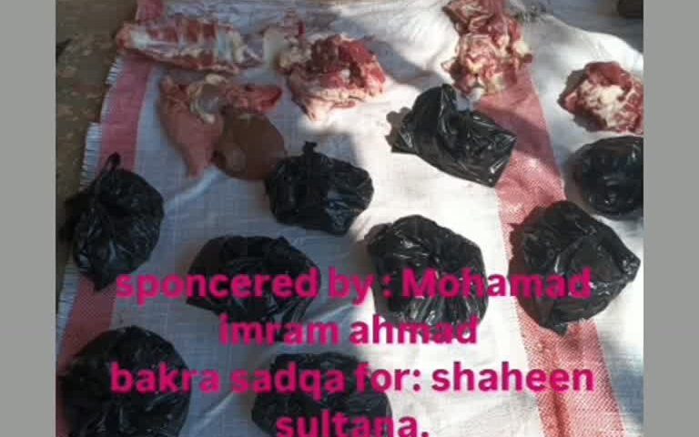 Bakra Sadaqah meat packed for distribution at Jharkhand Slum Basti